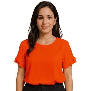 Ann Taylor Factory‎ Blouse Womens Ruffle Sleeve Workwear Modern Classic Chic